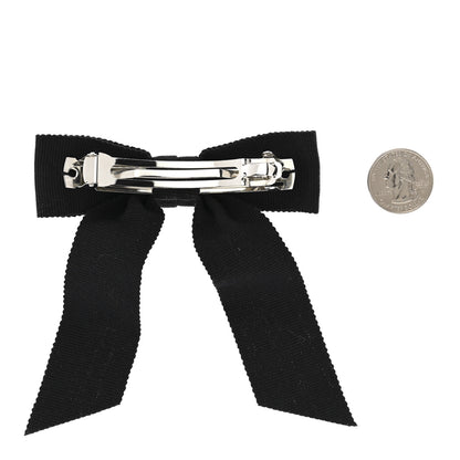 Chanel Grosgrain Bow CC Hair Clip Black 2 of 3