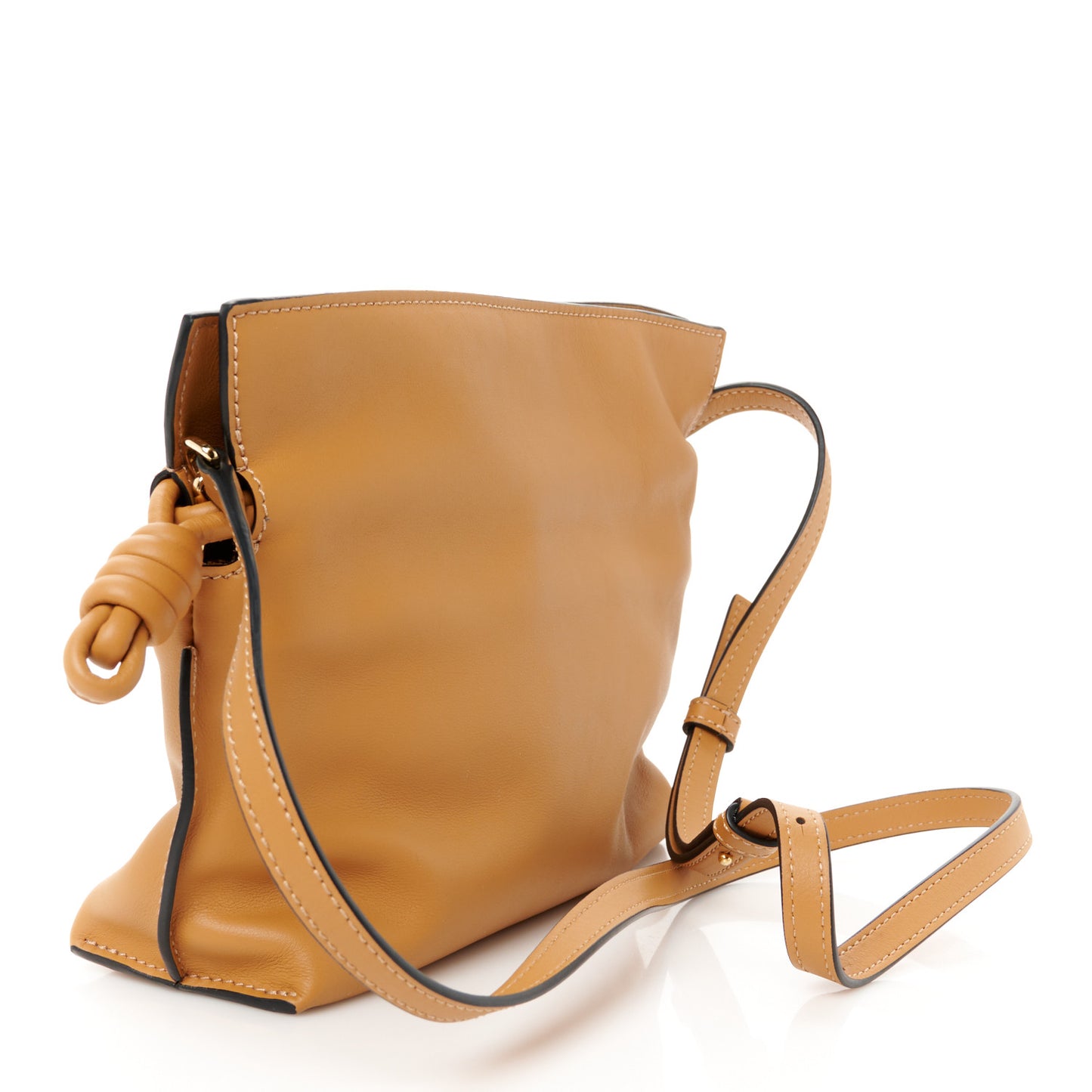 Calfskin Mini Flamenco Knot Clutch Warm Desert