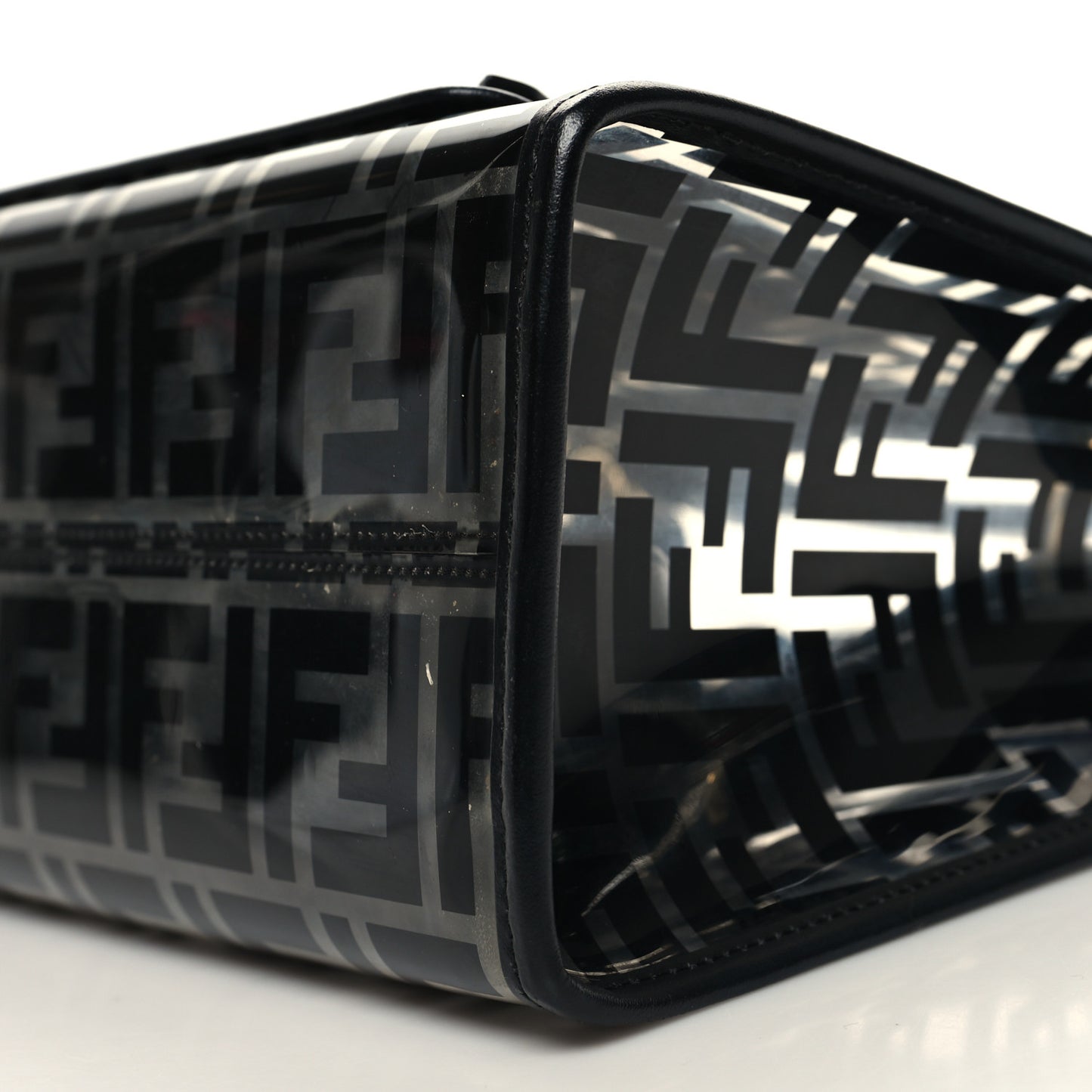 TPU FF Vitello Century Plexiglass Small Runaway Shopper Tote Black