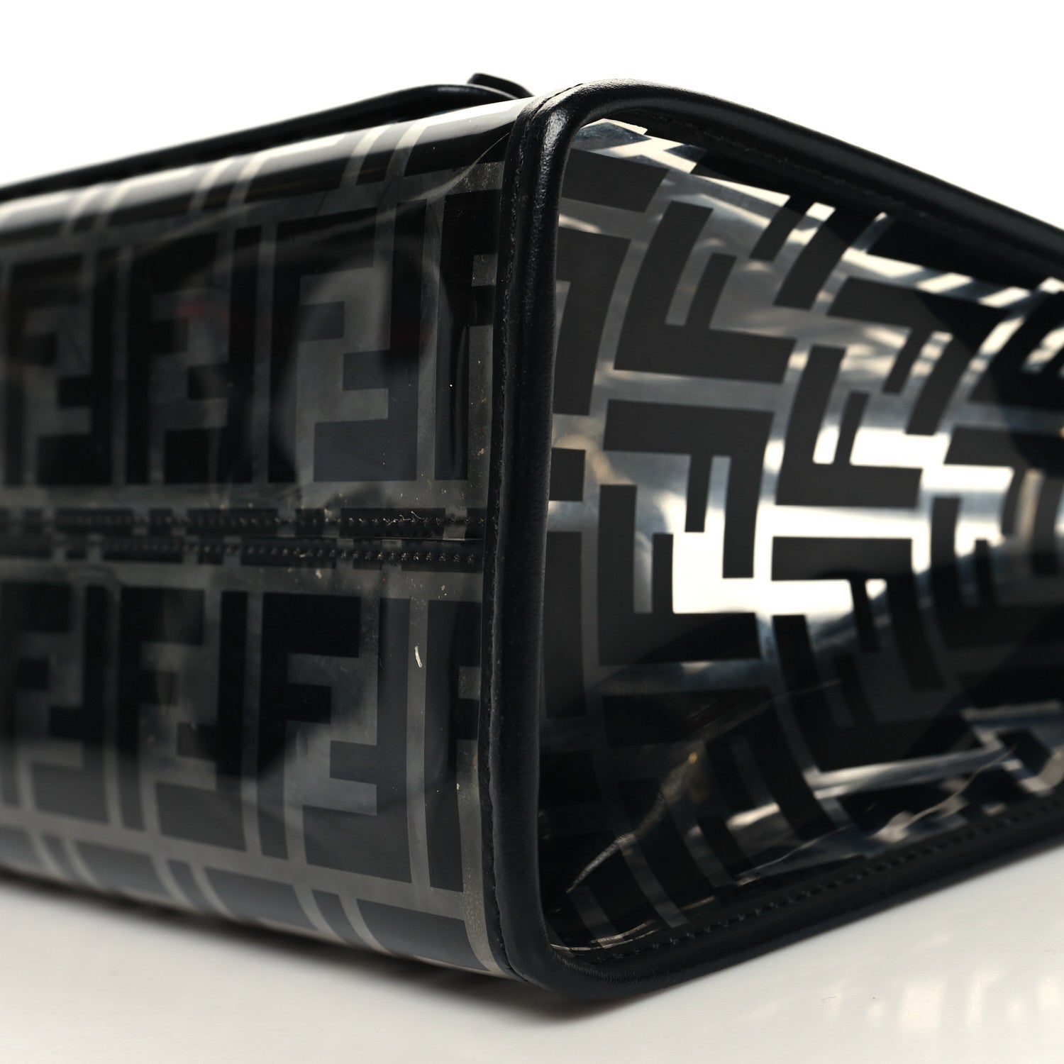 Fendi TPU FF Vitello Century Plexiglass Small Runaway Shopper Tote Black 10 of 10