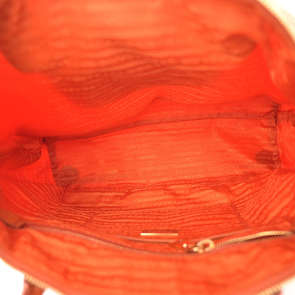 Prada Tessuto Nylon Saffiano Tote Papaya 5 of 16
