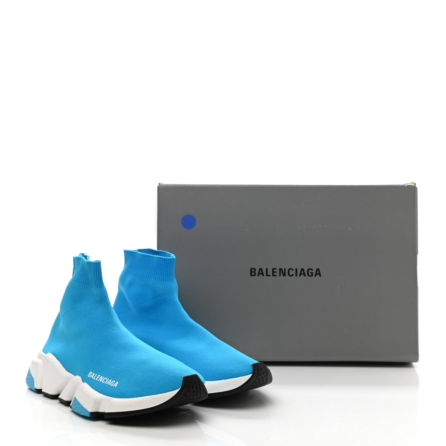 Balenciaga Neoprene Knit Womens Speed Sneakers 38 Turquoise Azur 10 of 10