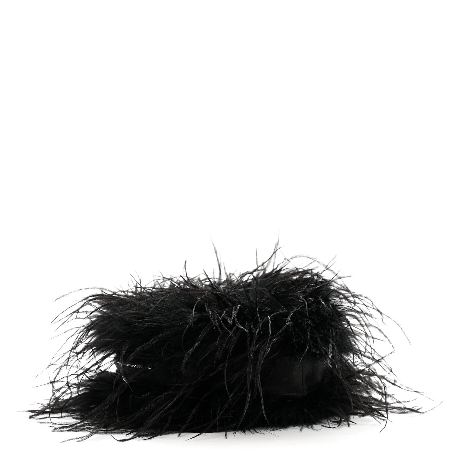 Alexander Wang Ostrich Feather Heart Pillow Clutch Black 4 of 11