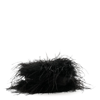 Alexander Wang Ostrich Feather Heart Pillow Clutch Black 4 of 11