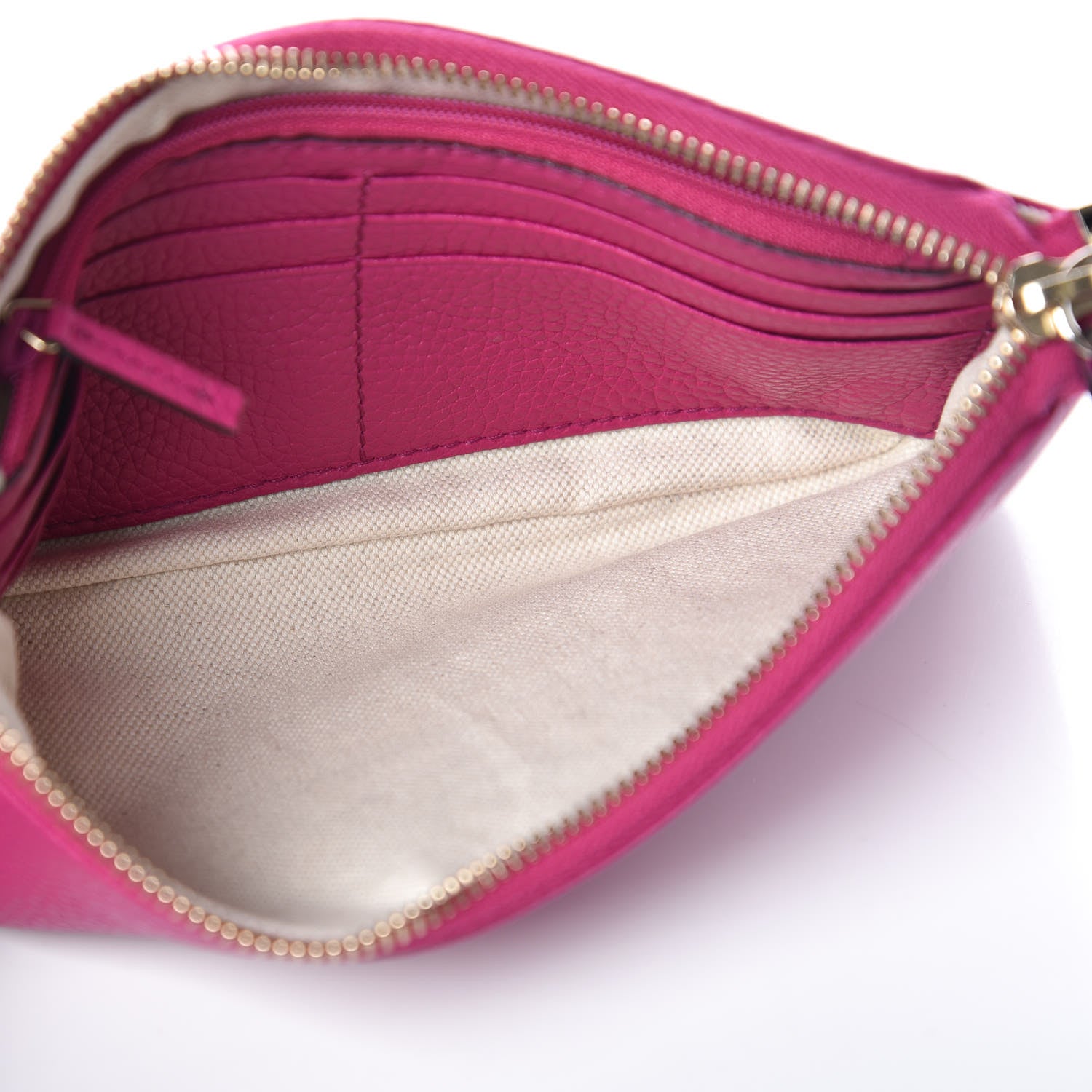Gucci Pebbled Calfskin Soho Wristlet Bright Bougainvillea 5 of 11