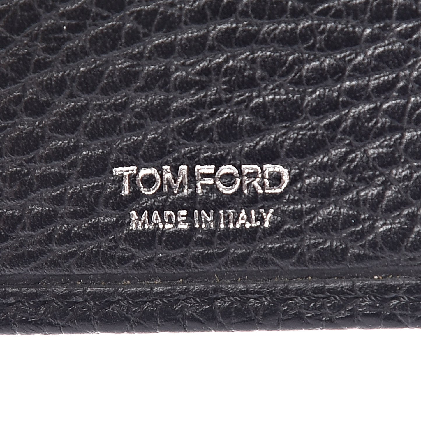 Grained Calfskin Bi-Fold Card Holder Black