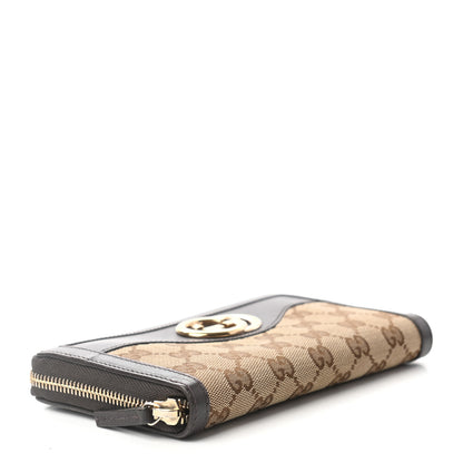 Gucci Monogram Margaux Calfskin Sukey Zip Around Wallet Beige Ebony Cocoa 4 of 6