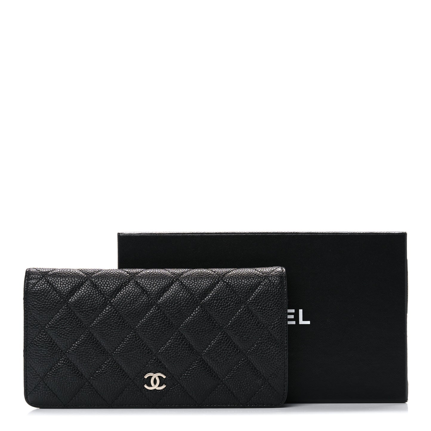 Caviar Quilted Yen Wallet Black