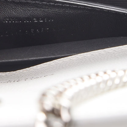 Saint Laurent Grain De Poudre Small Monogram Kate Satchel Optical White 7 of 11