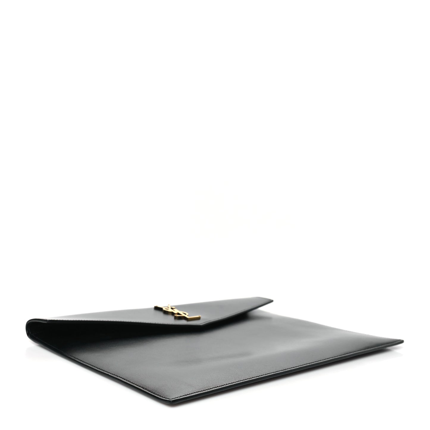 Smooth Shiny Calfskin Monogram Uptown Baby Pouch Black