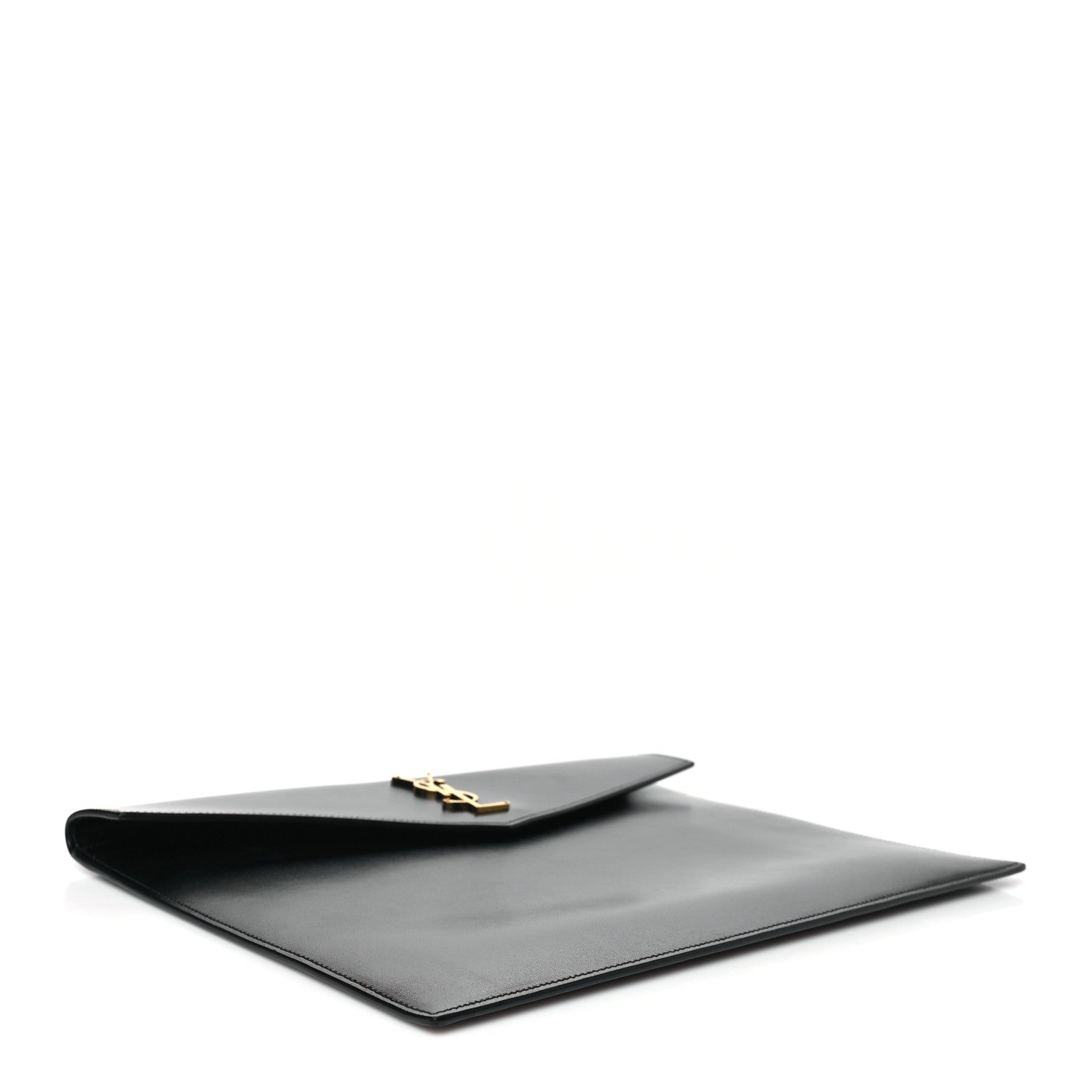 Saint Laurent Smooth Shiny Calfskin Monogram Uptown Baby Pouch Black 4 of 9