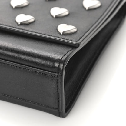 Saint Laurent Calfskin Heart Studded Monogram Chain Wallet Black 8 of 8