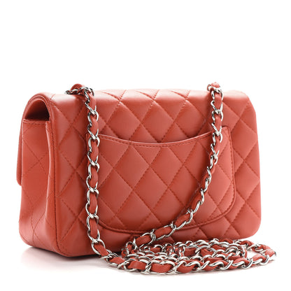 Chanel Lambskin Quilted Mini Rectangular Flap Red 2 of 8