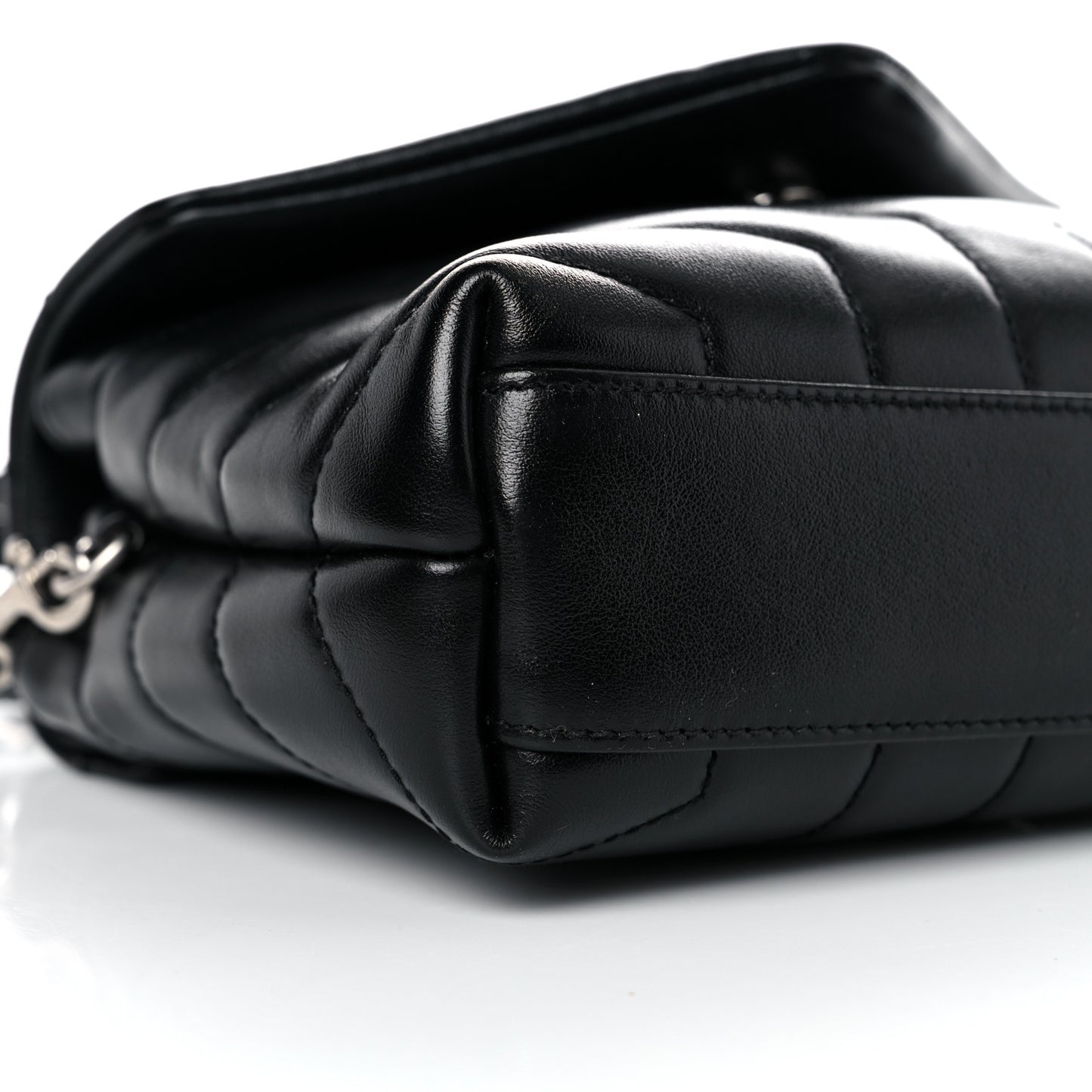 Calfskin Y Quilted Monogram Toy Loulou Crossbody Bag Black