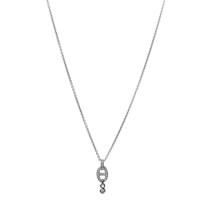 Hermes 18K White Gold Diamond PM Chaine d'Ancre Enchainee Necklace 1 of 7