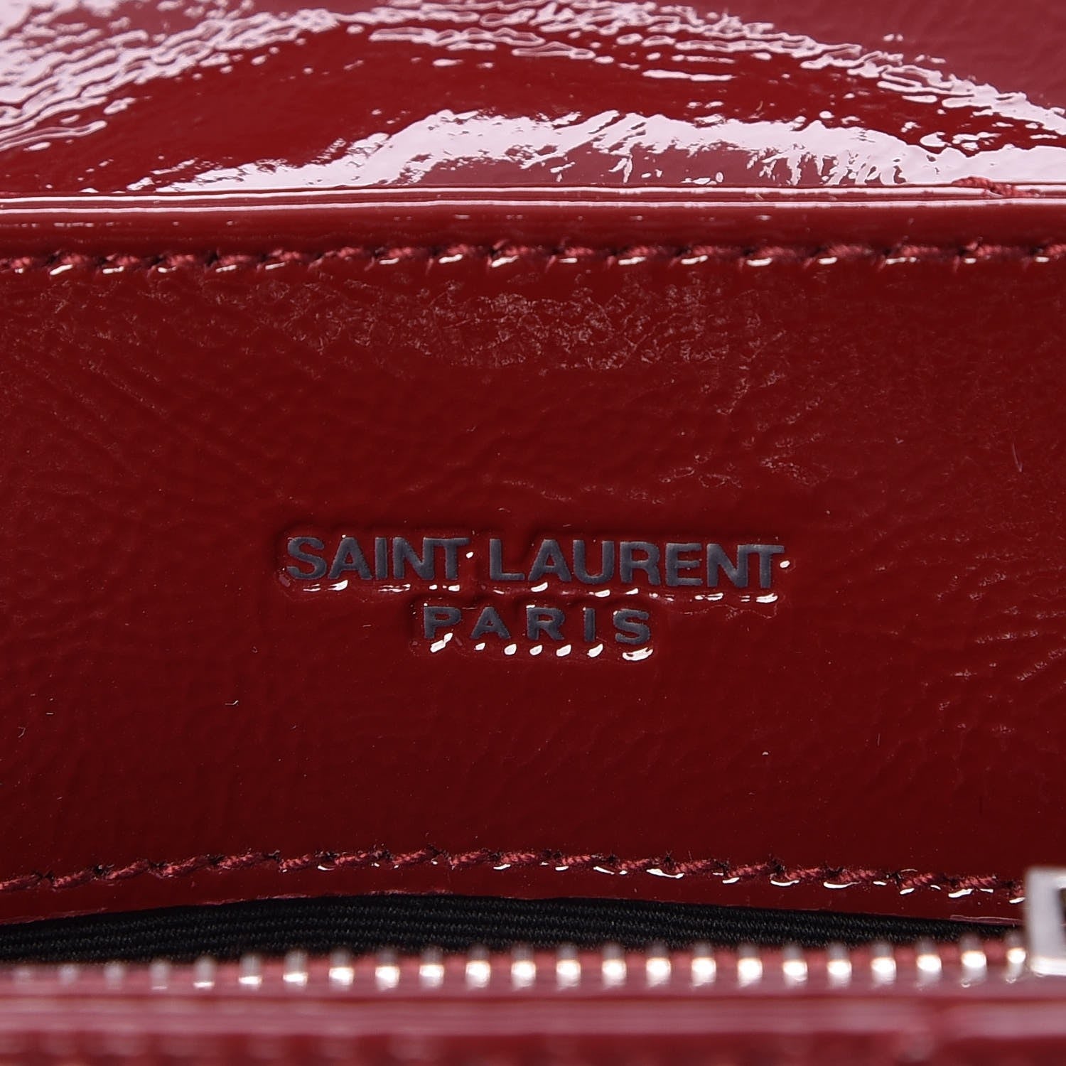 Saint Laurent Patent Y Quilted Monogram Small Loulou Chain Satchel Palissandre 6 of 8
