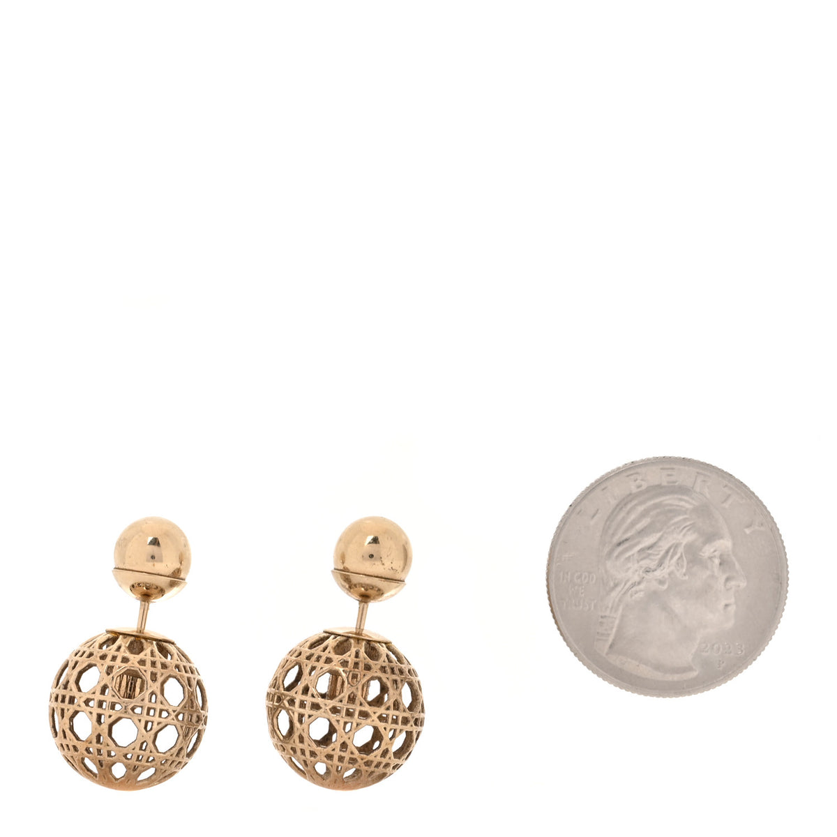 Christian Dior Cannage Mise En Dior Tribal Earrings Gold 2 of 4