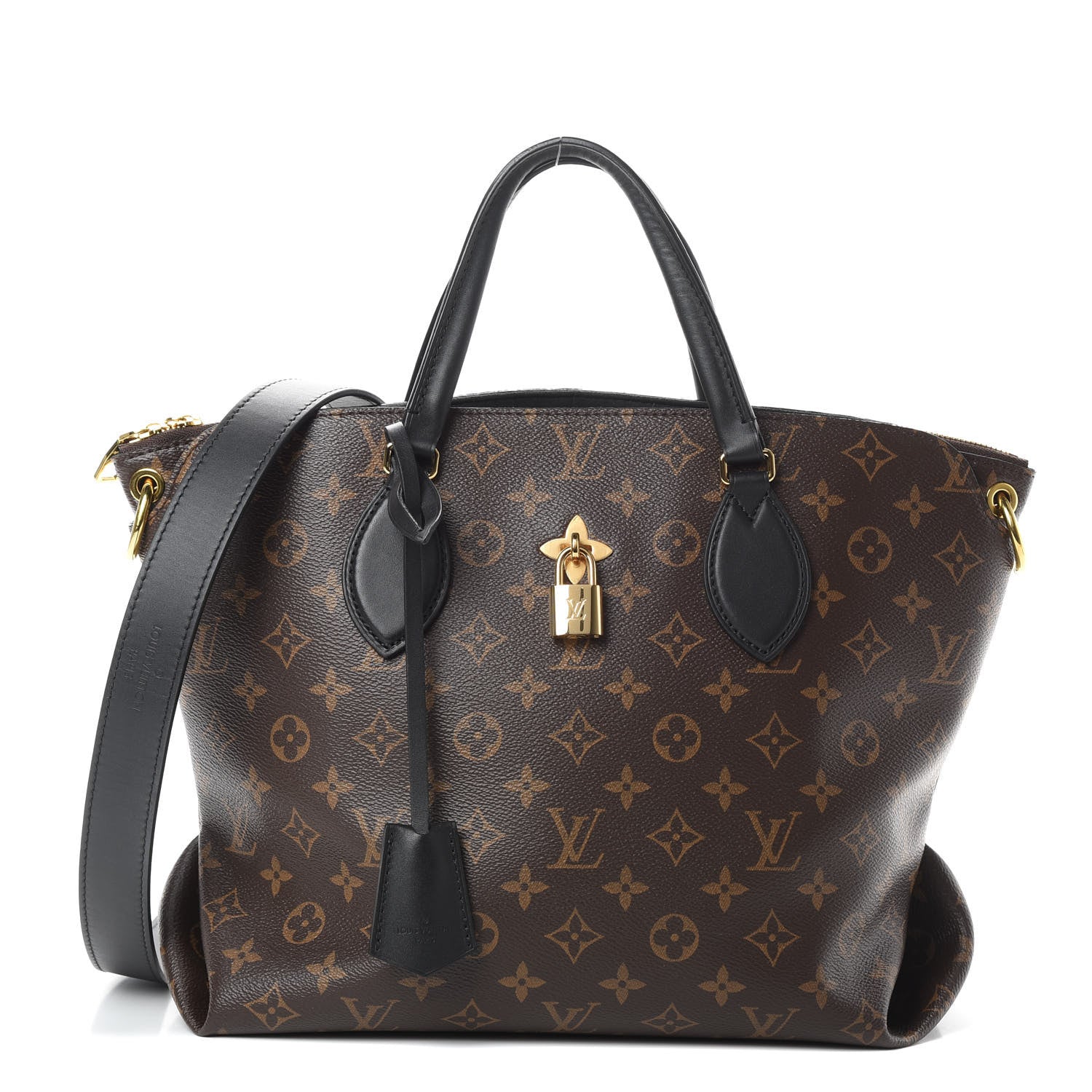 Louis Vuitton Monogram Flower Zipped Tote MM Black 1 of 12