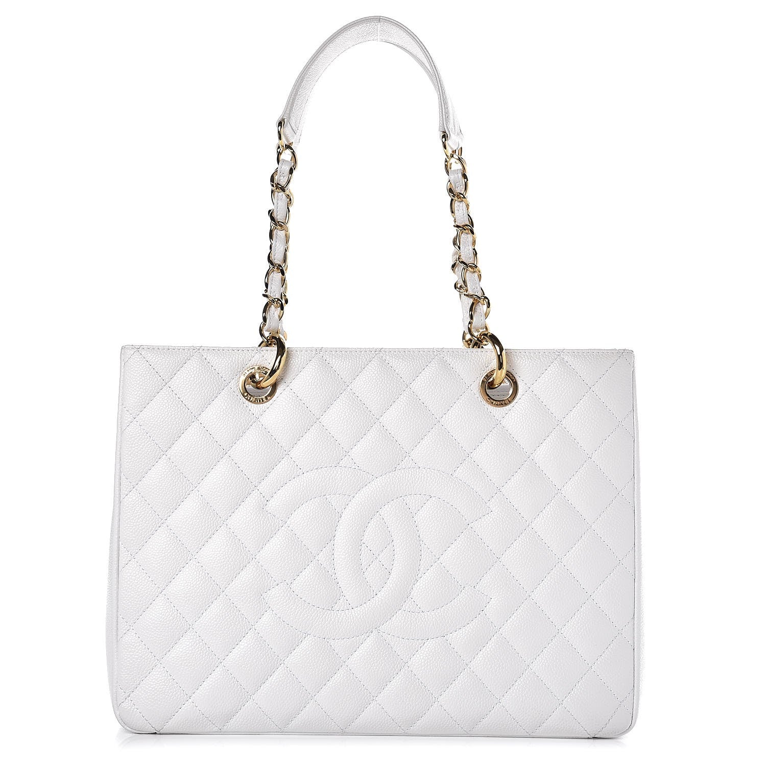 Chanel Caviar Quilted Grand Shopping Tote GST White 1 of 11