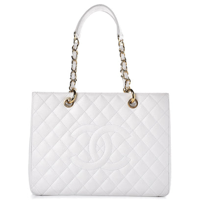 Chanel Caviar Quilted Grand Shopping Tote GST White 1 of 11