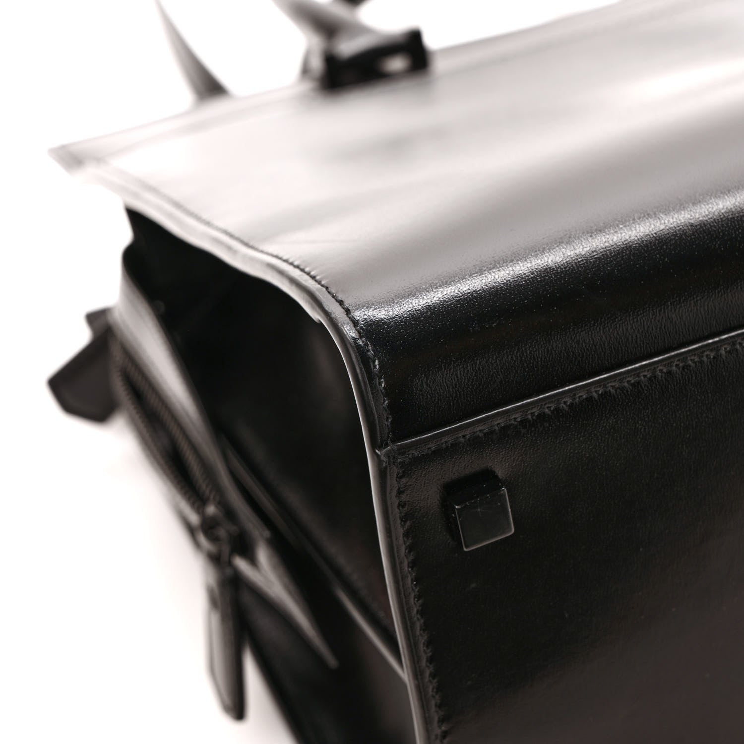 Saint Laurent Shiny Calfskin Medium Uptown Tote Black 9 of 10