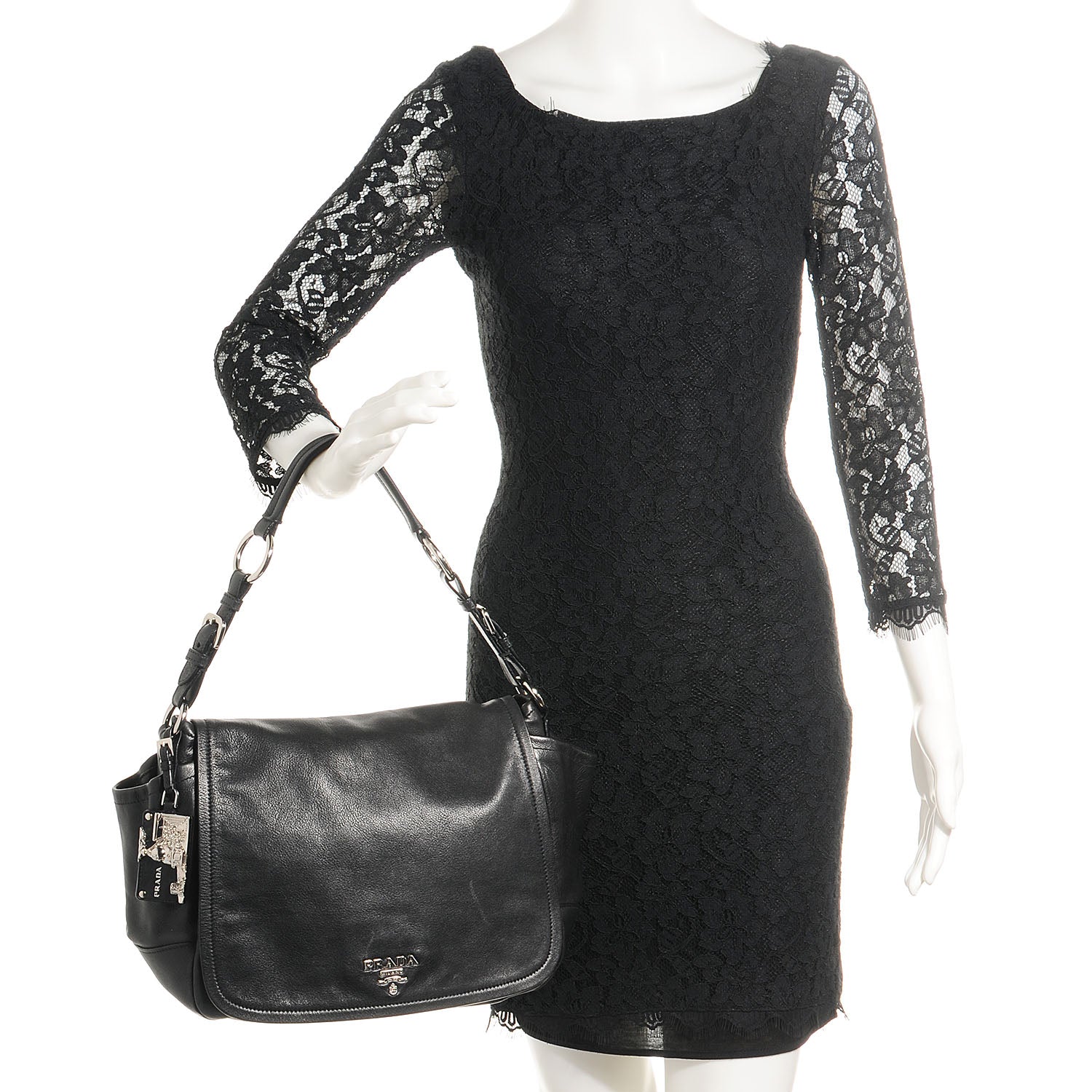 Prada Soft Calf Shoulder Bag Nero Black 2 of 10