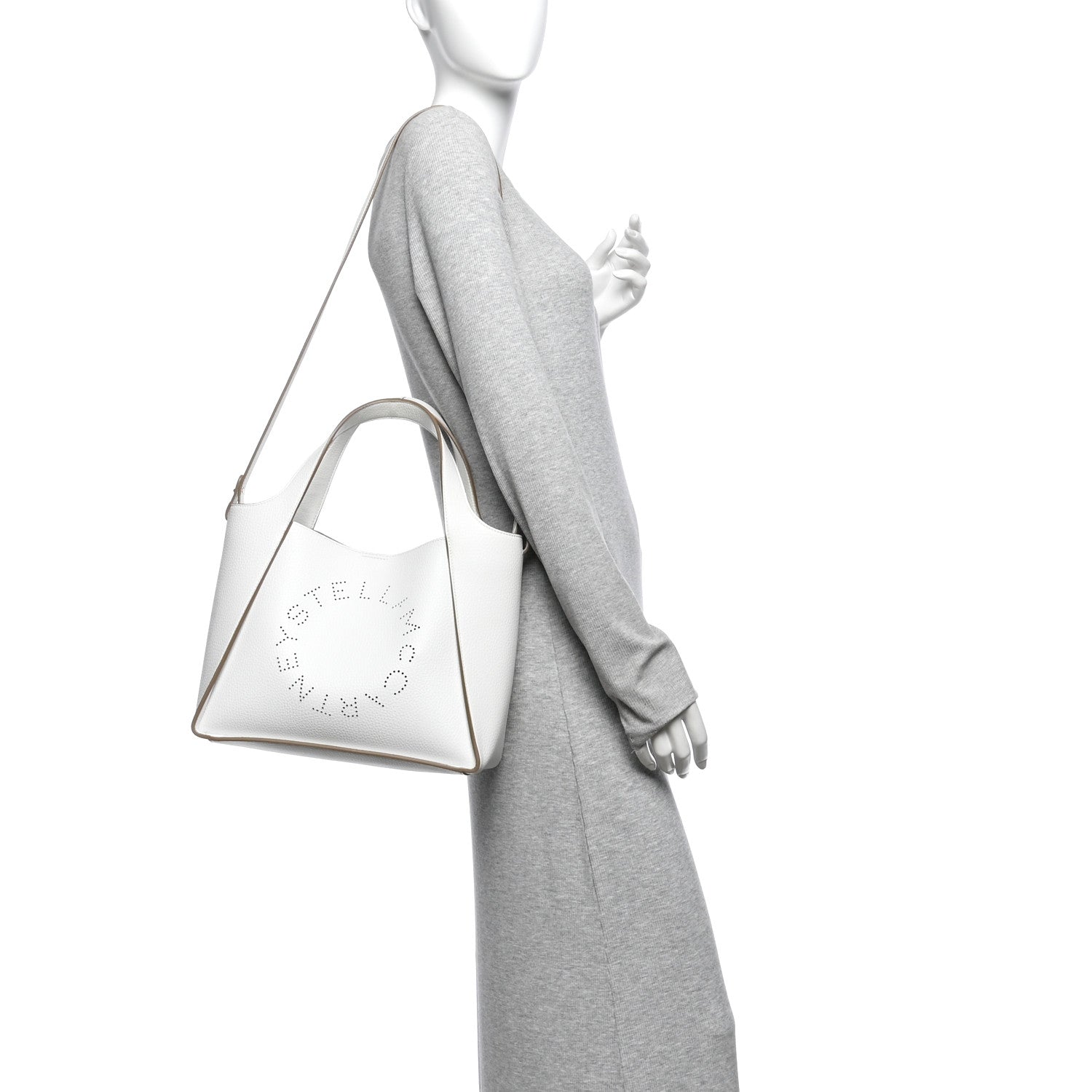 Stella McCartney Eco Alter Nappa Perforated Crossbody Tote White 2 of 10