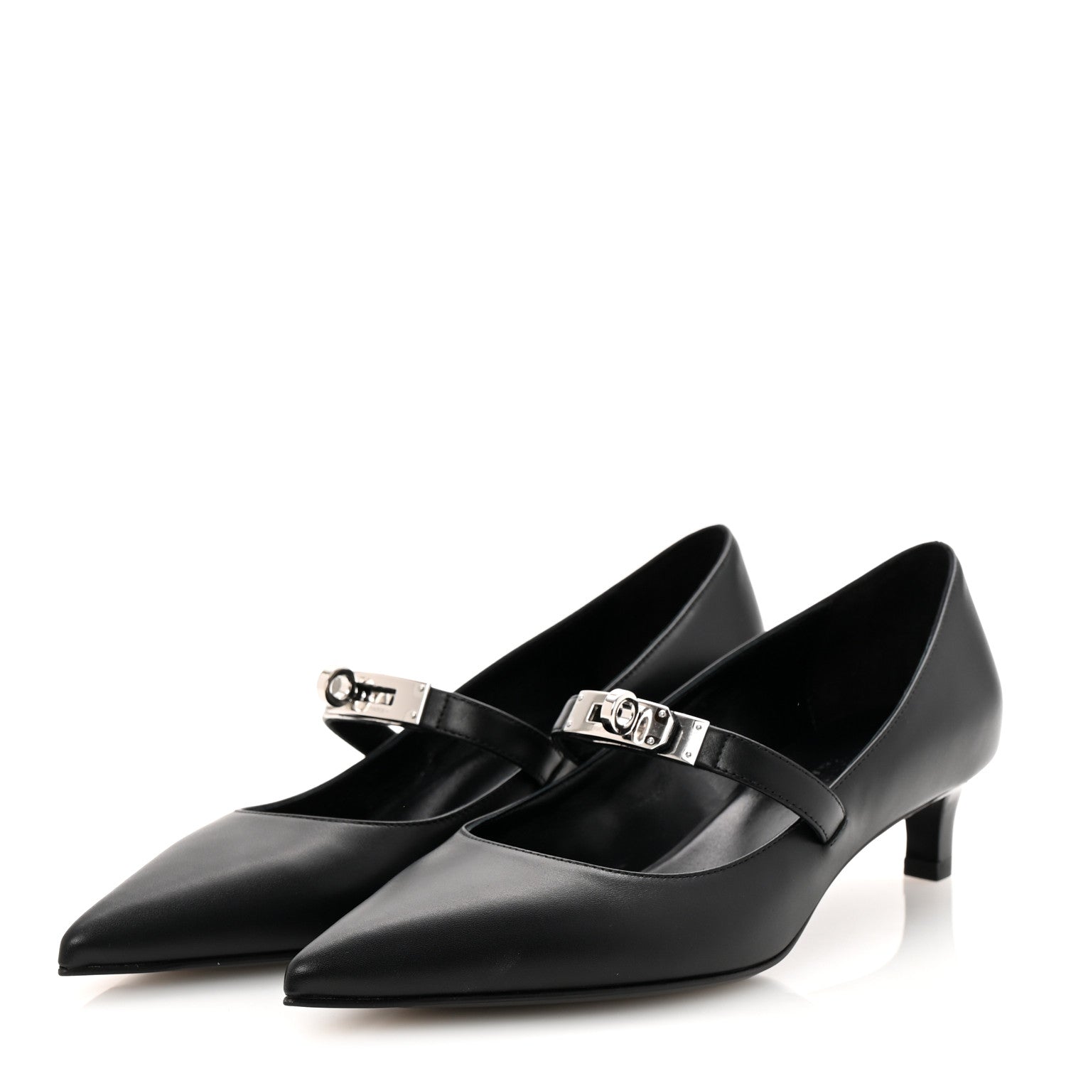 Hermes Calfskin Kiara 40 Pumps 36.5 Black 4 of 10