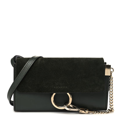 Chloe Suede Calfskin Mini Faye Shoulder Bag Deep Forest 1 of 7