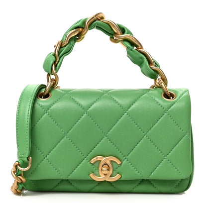 Chanel Shiny Lambskin Small Chain Is More Flap Green 1 of 9