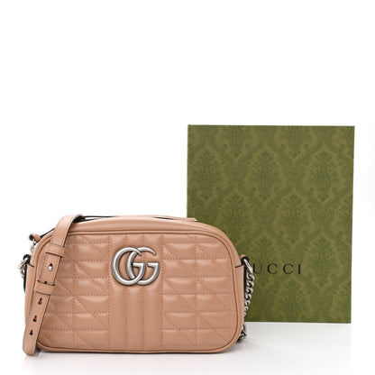 Gucci Calfskin Matelasse Aria Small GG Marmont Chain Shoulder Bag Camelia 11 of 11