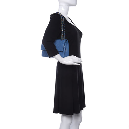Chanel Caviar Quilted Medium Double Flap Blue 2 of 11