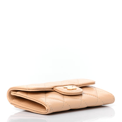Chanel Caviar Quilted Flap Card Holder Wallet Beige 4 of 8