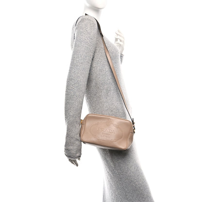 Prada Glace Calfskin Embossed Logo Crossbody Cammeo 2 of 9