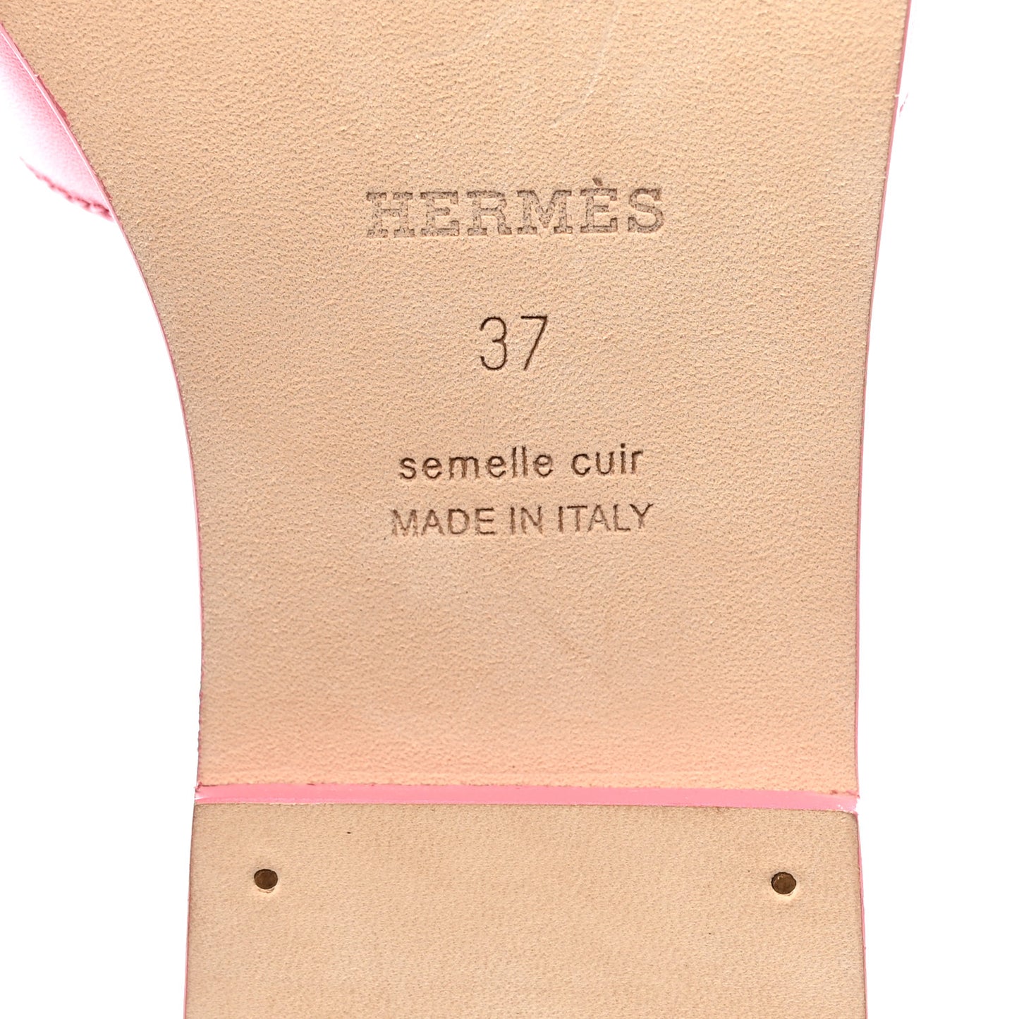 Box Calfskin Oran Sandals 37 Rose Petale