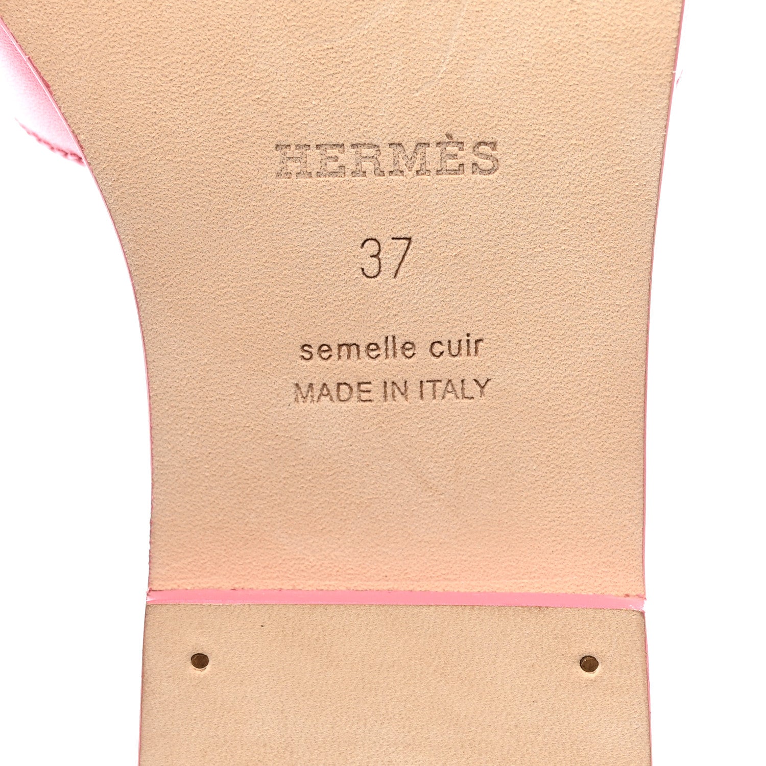 Hermes Box Calfskin Oran Sandals 37 Rose Petale 8 of 8