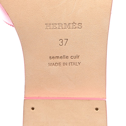 Hermes Box Calfskin Oran Sandals 37 Rose Petale 8 of 8