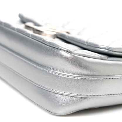 Chanel Metallic Lambskin Quilted Mini Maxi CC Flap Argent 10 of 10
