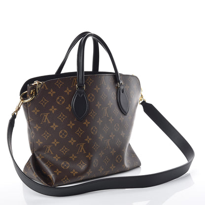 Louis Vuitton Monogram Flower Zipped Tote MM Black 4 of 9