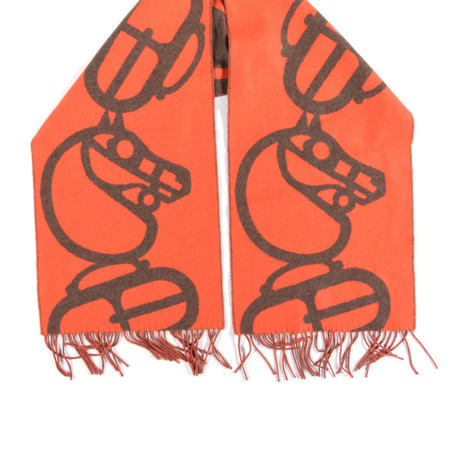 Cashmere Boucles et Camails Muffler Corail Ecorce