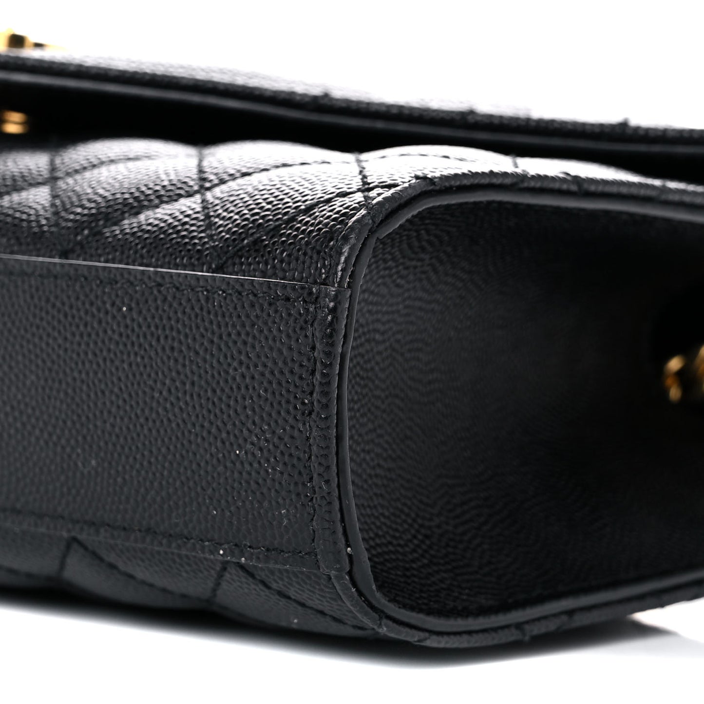 Grain De Poudre Textured Mixed Matelasse Triquilt Small Monogram Satchel Black