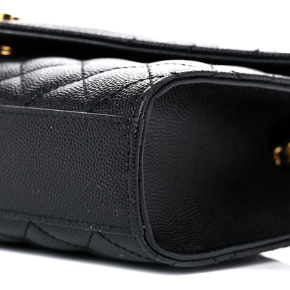 Saint Laurent Grain De Poudre Textured Mixed Matelasse Triquilt Small Monogram Satchel Black 9 of 14