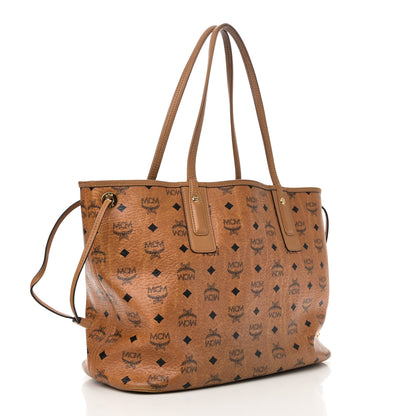 MCM Visetos Medium Liz Reversible Shopper Tote Cognac 5 of 16