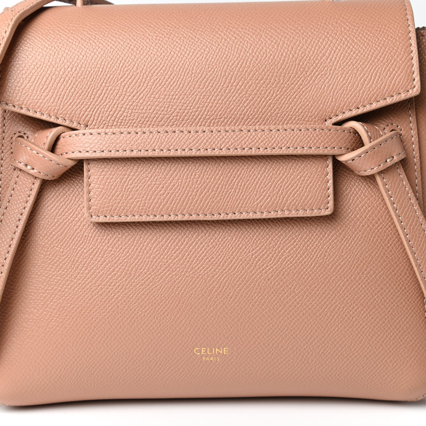 Grained Calfskin Pico Belt Bag Desert Rose