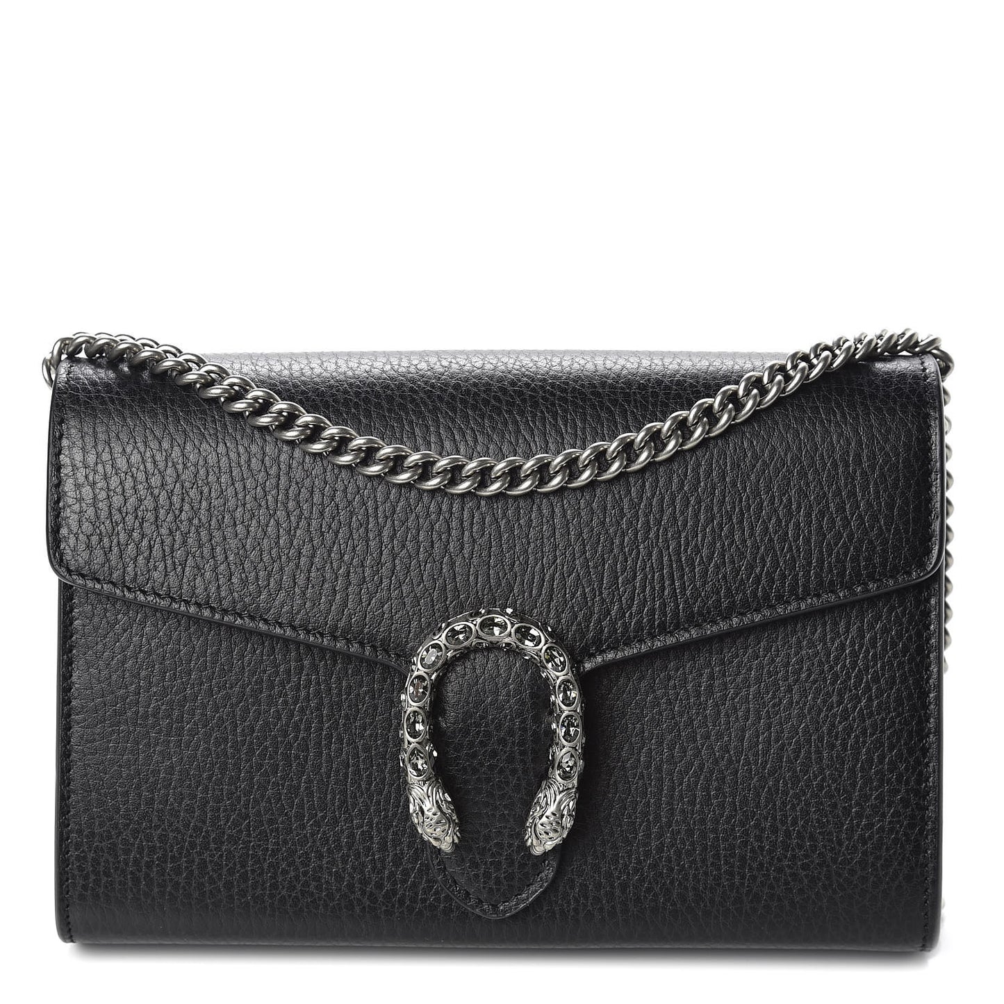 Calfskin Mini Dionysus Chain Wallet Black
