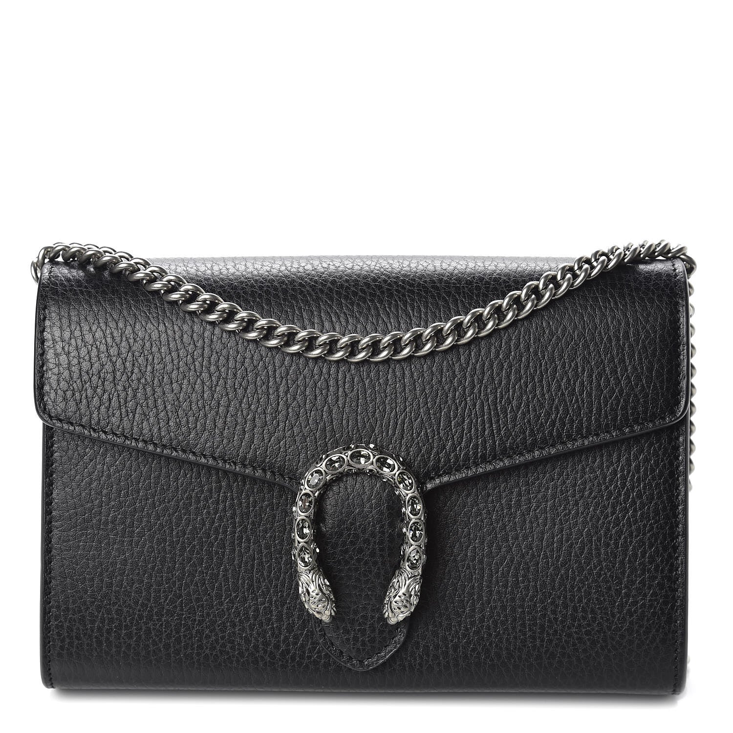 Gucci Calfskin Mini Dionysus Chain Wallet Black 1 of 11