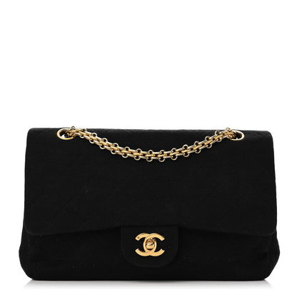 Chanel Jersey Quilted Small Double Flap Black 1 of 12
