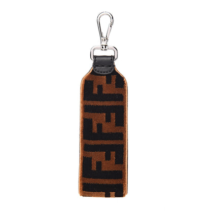 Fendi Velvet Tapestry FF Key Ring Tobacco 1 of 3