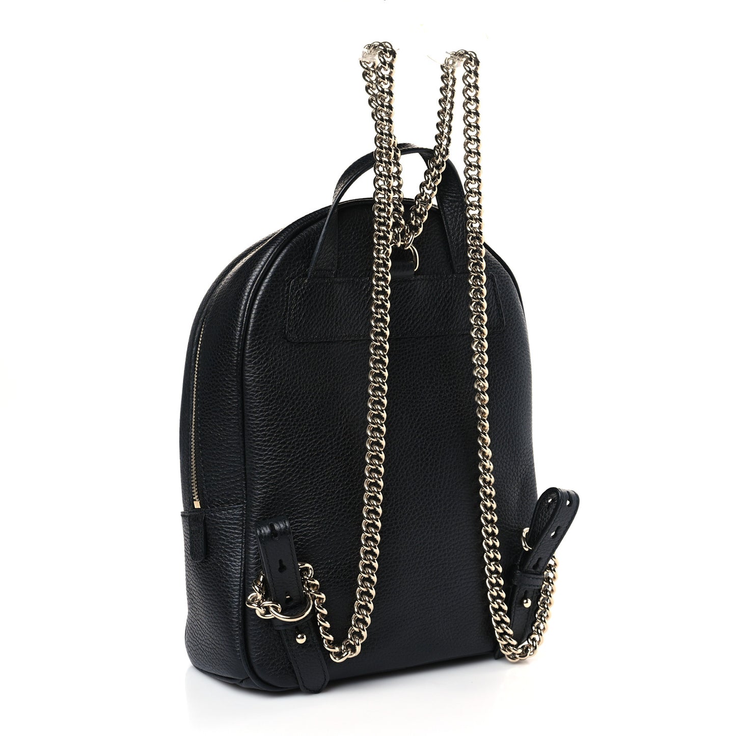 Pebbled Calfskin Soho Chain Backpack Black