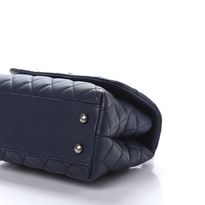 Chanel Caviar Quilted Mini Coco Handle Flap Navy Blue 8 of 11
